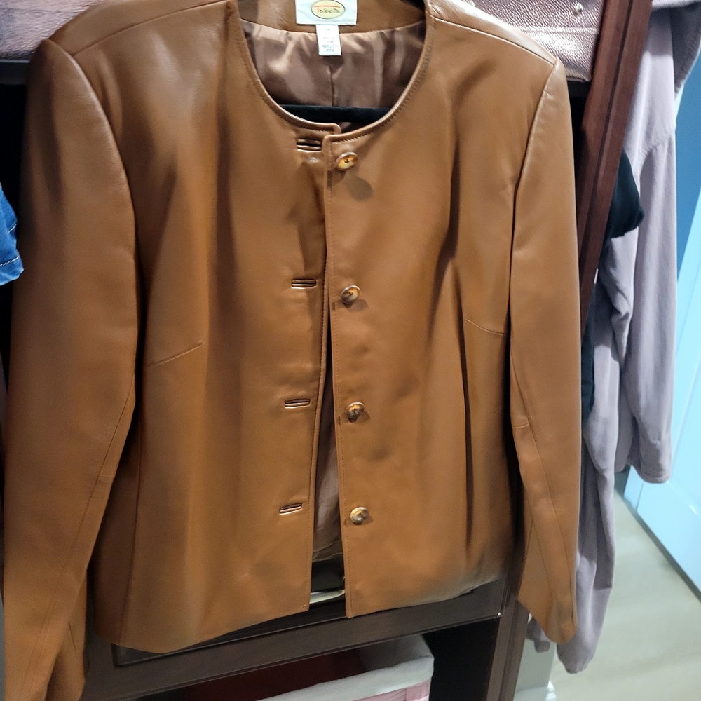 Talbots Tan Leather Jacket